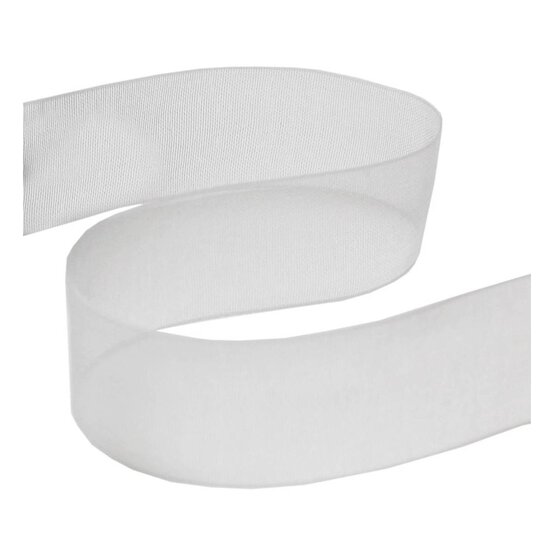 Silver Organdie Ribbon 20mm x 5m image number 1