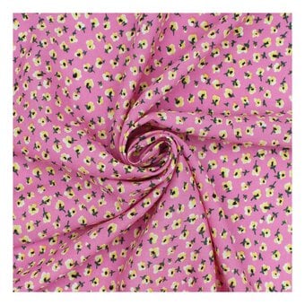 Pink Blossom Viscose Print Fabric by the Metre
