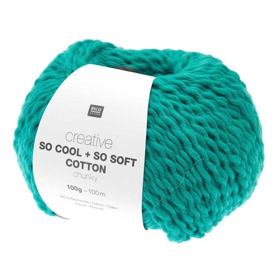 Rico Creative Turquoise So Cool + So Soft Cotton Chunky 100g image number 1