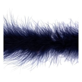 Navy Luxury Marabou Trim by the Metre