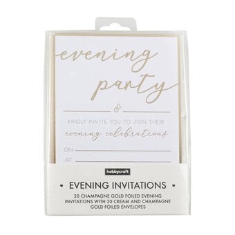 Champagne Gold Foil Evening Invitations 20 Pack image number 3