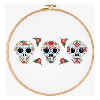 FREE PATTERN DMC Floral Skulls Cross Stitch 0143