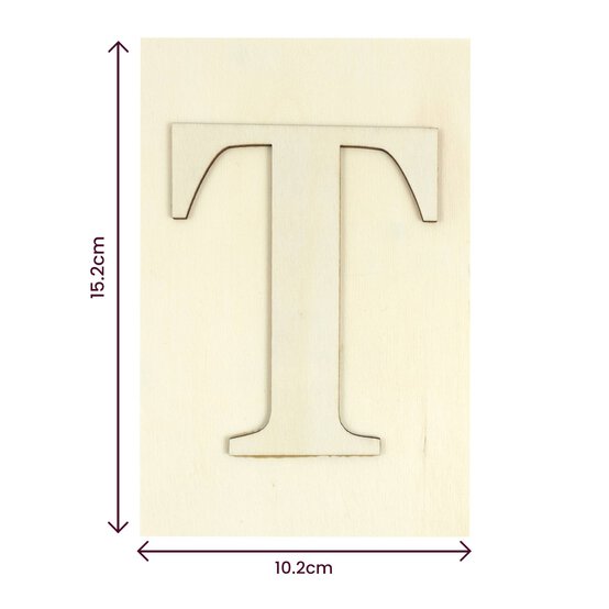 Wooden Letter T Plaque 10cm x 15cm image number 4