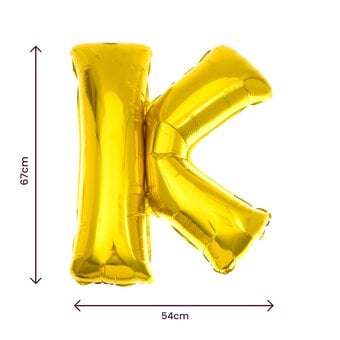 Extra Large Gold Foil Letter K Balloon image number 2