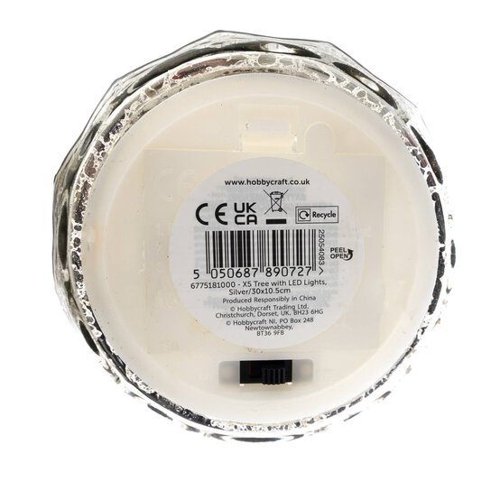 Silver Tree with LED Lights 30cm image number 4