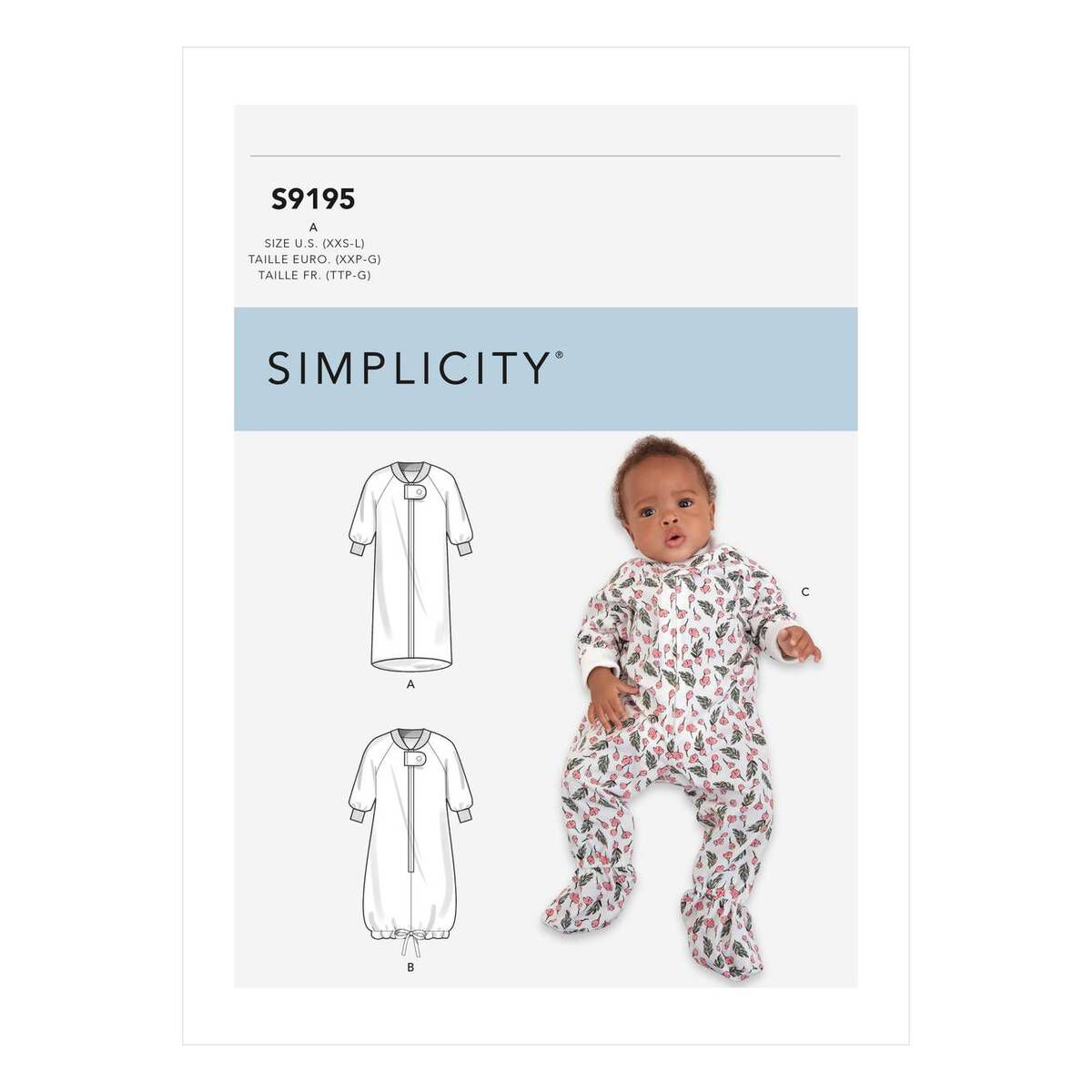 Simplicity Baby Jumpsuit Sewing Pattern S9195 (XXSL) Hobbycraft