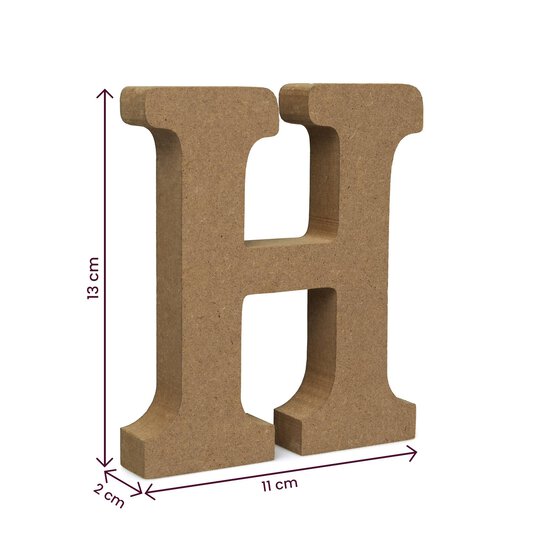 MDF Wooden Letter H 13cm image number 4