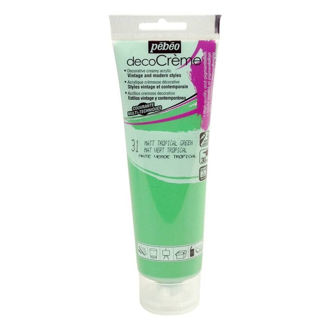 Pebeo Tropical Green Deco Creme Paint 120ml image number 1