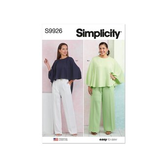 Simplicity Women's Top and Trousers Sewing Pattern S9926 (BB 20W-28W)