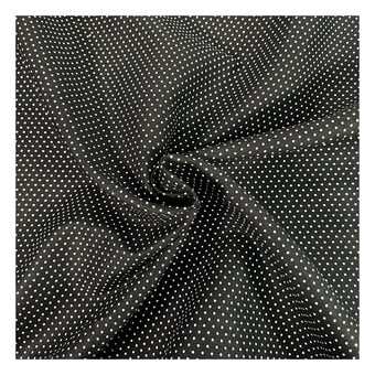 Black Pin Spot Cotton Poplin Fabric by the Metre