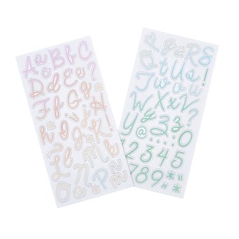 Rainbow Alphabet Chipboard Stickers 81 Pieces
