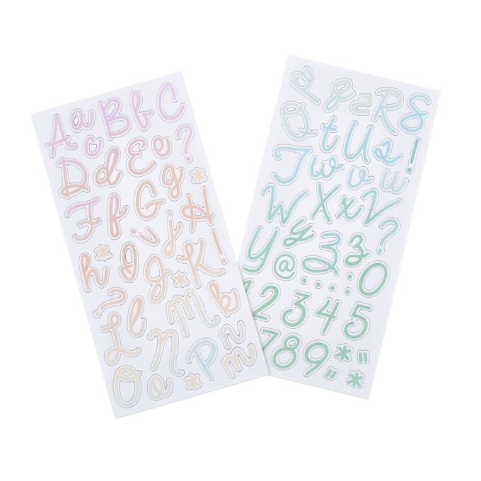 Rainbow Alphabet Chipboard Stickers 81 Pieces image number 1