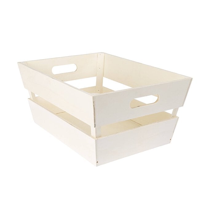 Natural Stackable Wooden Crate 40cm x 30cm x 18cm image number 1