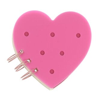 Mini Pink Heart Charm Notebook 