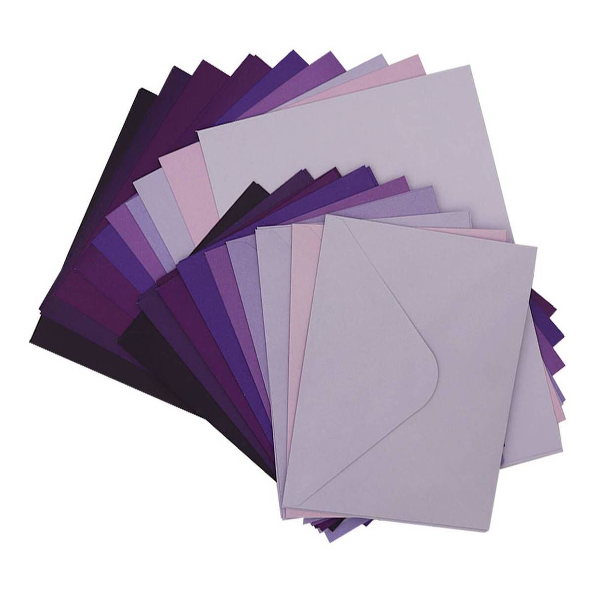 Purple Cards and Envelopes 5 x 7 Inches 20 Pack Hobbycraft