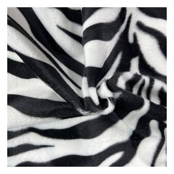 Zebra Velboa Fur Fabric by the Metre