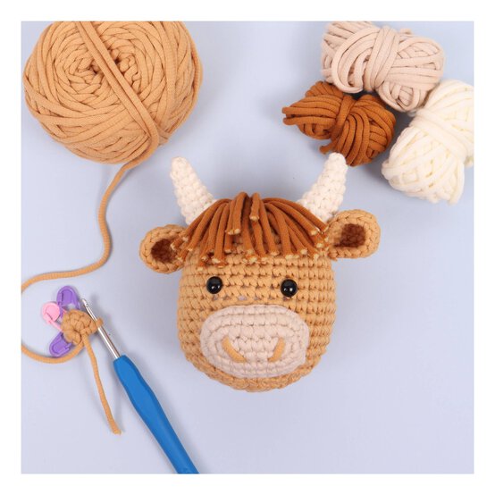 Trimits Beginner&rsquo;s Amigurumi Crochet Cow Kit image number 2