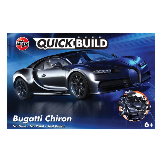 Airfix Quickbuild Black Bugatti Chiron Model Kit image number 1