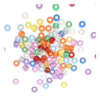 Mixed Iridescent Pastel Pony Beads 50g