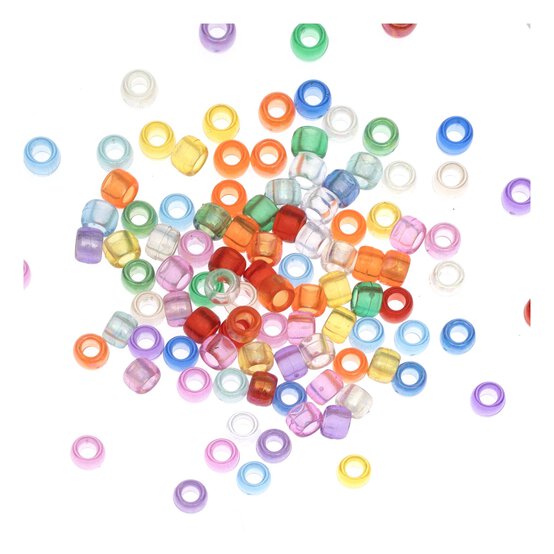 Mixed Iridescent Pastel Pony Beads 50g image number 1