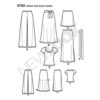 New Look Women's Separates Sewing Pattern 6762 image number 2