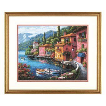 Dimensions Lakeside Village Counted Cross Stitch Kit 38cm x 30cm