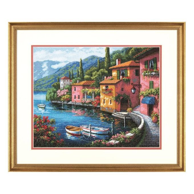 Dimensions Lakeside Village Counted Cross Stitch Kit 38cm x 30cm image number 1