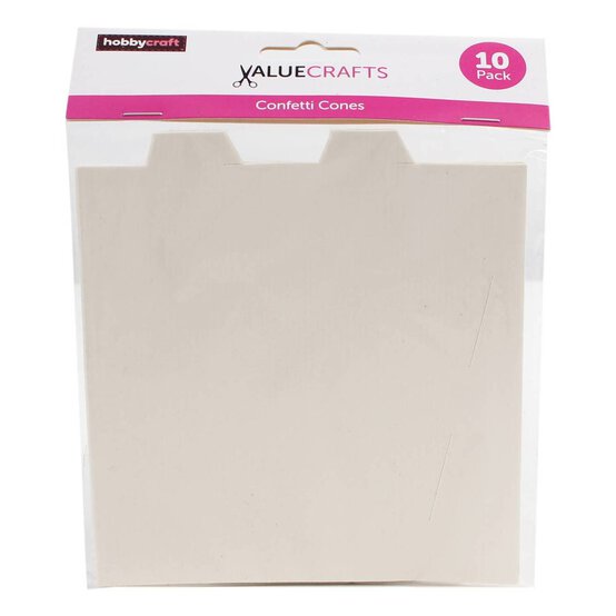 Cream Confetti Cones 10 Pack image number 2