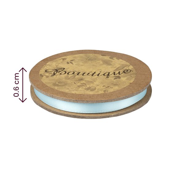 Light Blue Double-Faced Satin Ribbon 6mm x 5m image number 4