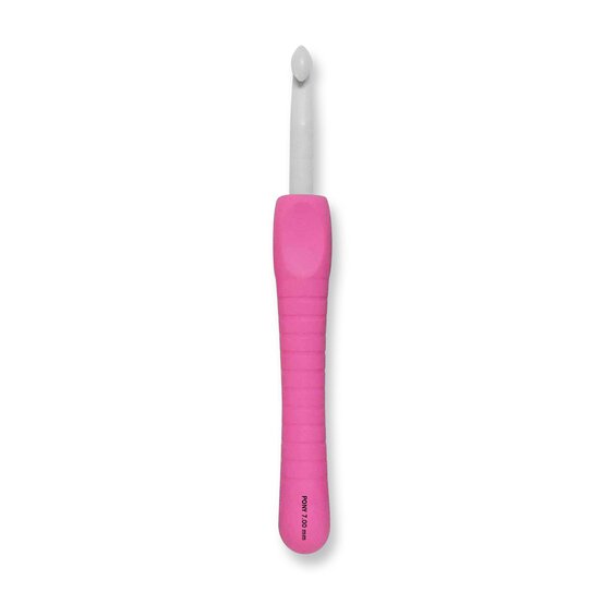 Pony Pink Easy Grip Crochet Hook 7mm x 15cm image number 1