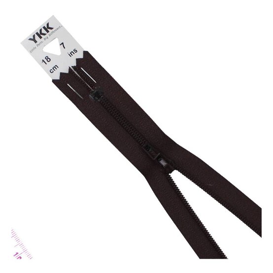 YKK Brown Dress and Skirt Zip 18cm image number 1