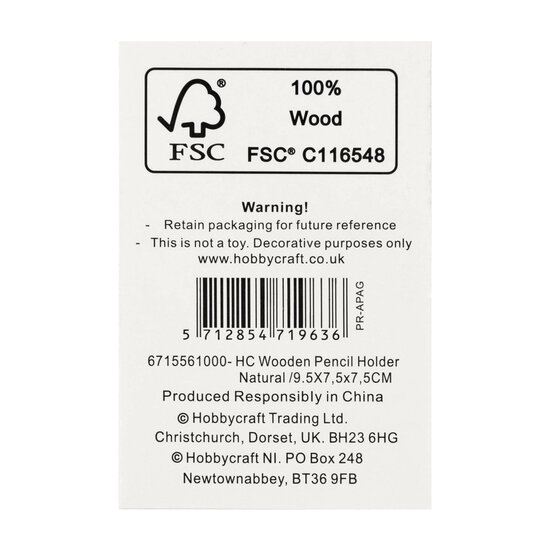 Wooden Pencil Holder 12cm image number 4