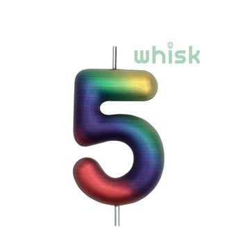 Whisk Metallic Rainbow Number 5 Candle