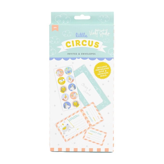 Violet Studio Little Circus Invites and Envelopes 8 Pack image number 1