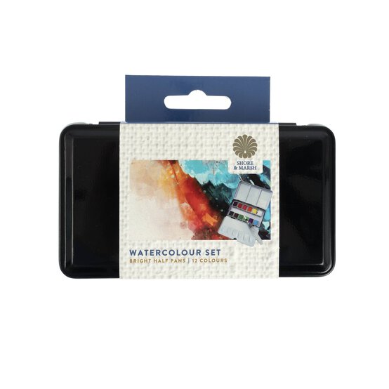 Shore & Marsh Bright Half Pans Watercolour Set 12 Pack image number 9