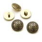 Hemline Gold Metal Patterned Button 5 Pack image number 1