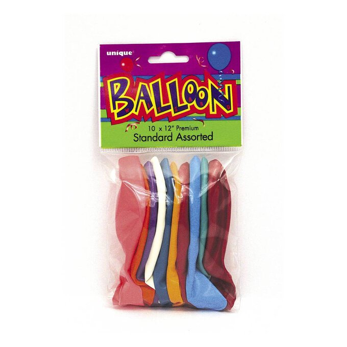 Assorted Latex Balloons 10 Pack