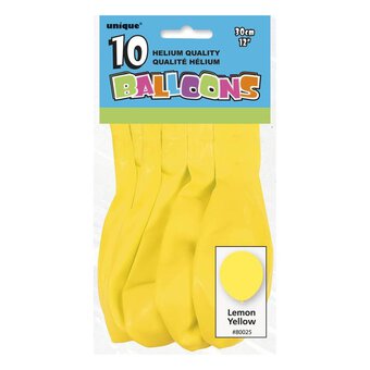 Lemon Yellow Latex Balloons 10 Pack image number 2