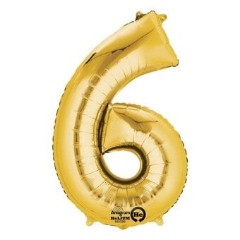 Extra Large Gold 6 Helium Foil Balloon