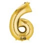 Extra Large Gold 6 Helium Foil Balloon image number 1