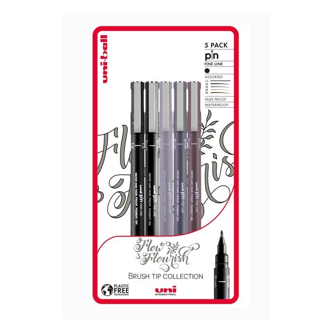 Uni-ball PIN Flow and Flourish Fineliners 5 Pack image number 1