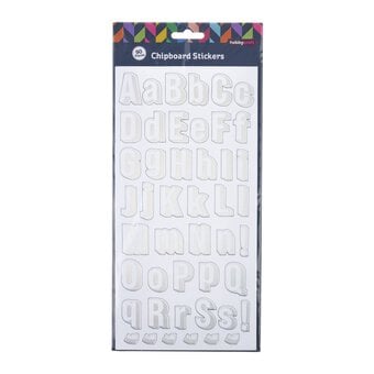 Silver Holographic Alphabet Chipboard Stickers 90 Pieces image number 3