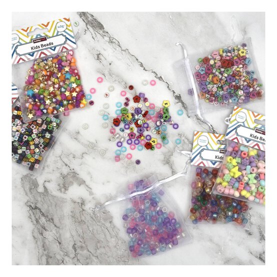 Mixed Iridescent Pastel Pony Beads 50g image number 3