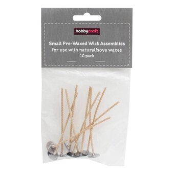 Pre-Waxed Wick Assemblies for Soya Wax 80mm 10 Pack image number 2