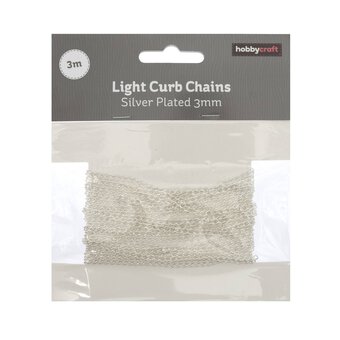 Silver Light Curb Chain 3mm x 3m