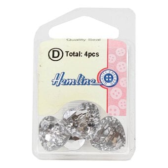 Hemline Clear Novelty Crystal Button 4 Pack