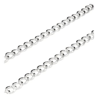 Beads Unlimited Silver Plated Heavy Curb Chain 4.5mm x 3m