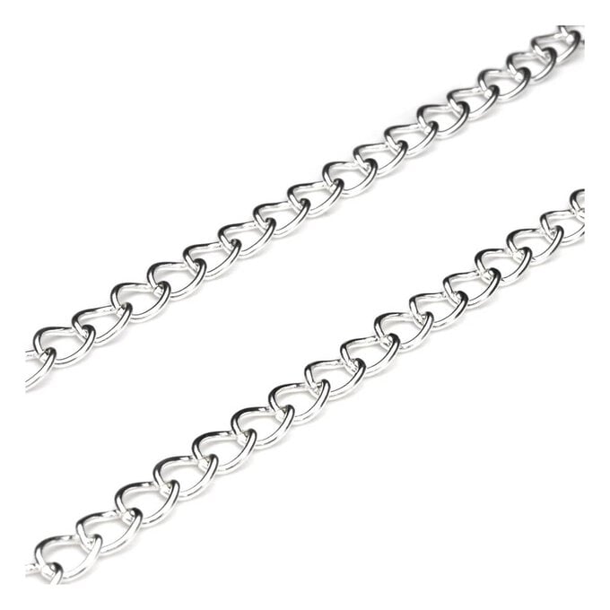 Beads Unlimited Silver Plated Heavy Curb Chain 4.5mm x 3m image number 1