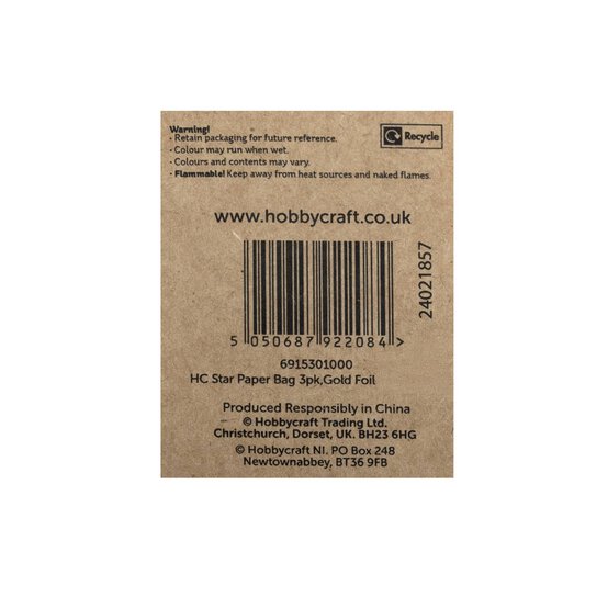 Silver Foil Star Paper Gift Bags 3 Pack image number 4
