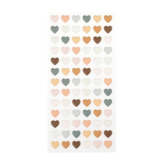 Natural Heart Puffy Stickers 78 Pack image number 1